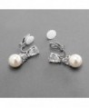Mariell Platinum Pear Shaped Wedding Earrings