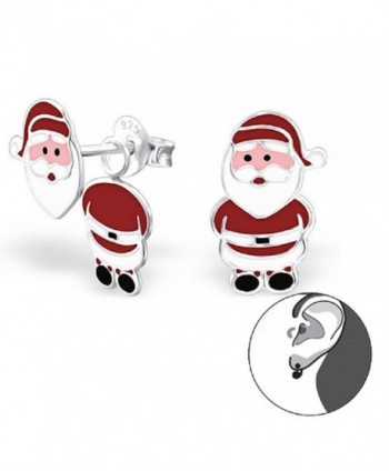 925 Sterling Silver Santa Claus Ear Studs 24675 - CC12ITEL1IZ