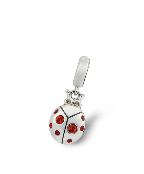 Ladybug Red Swarovski Crystal 925 Sterling Silver Bead Fit Pandora Charms - C7124OTUDJR