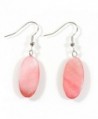 Coral Island Breeze Bright Coral Color Mother-of-pearl Earrings 1.5 Inches Total - C9184C0A555