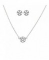 Lux Accessories Silvertone Pentagram Necklace set - C412EXTIK2P