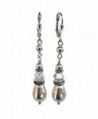 HisJewelsCreations Bridal Crystal Simulated White Teardrop Pearl Earrings with Crystal from Swarovski - C2127OIDXR9