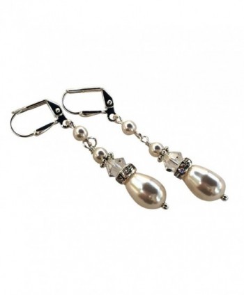 HisJewelsCreations Simulated Teardrop Earrings Swarovski in Women's Drop & Dangle Earrings