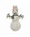 Faship Snowman Pin Brooch Gorgeous Crystal Tall Big - CK1273EJVWP