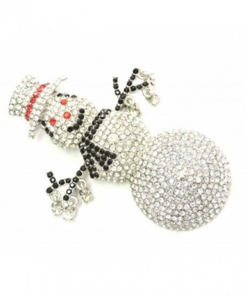 Faship Snowman Brooch Gorgeous Crystal