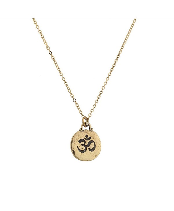 Lux Accessories Hinduism symbol Aum Om Pratima Atman Brahman Soul Self Within Pendant Necklace - CB129GCM03T