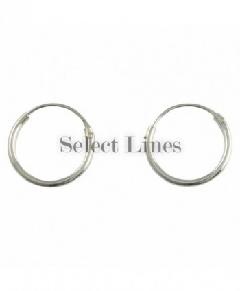 Sterling Silver 12mm Endless Hoop Earrings Round Genuine Solid .925 Jewelry - C611GNDN2MD