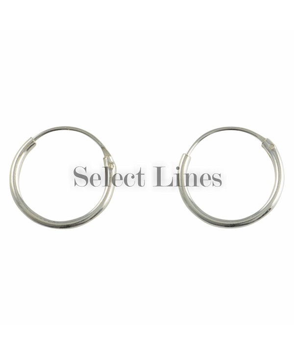 Sterling Silver 12mm Endless Hoop Earrings Round Genuine Solid .925 Jewelry - C611GNDN2MD