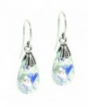 Queenberry Aurora Borealis Swarovski Elements Teardrop Crystal Sterling Silver Dangle Earrings - CH115UQGQ2R