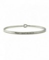 Pray Continually Inspirational Hook Bangle Bracelet - Rhodium - CT182TD8SO8