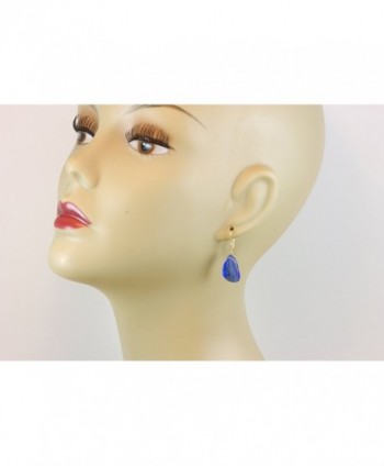 Filled Lazuli Earrings Smooth Teardrop