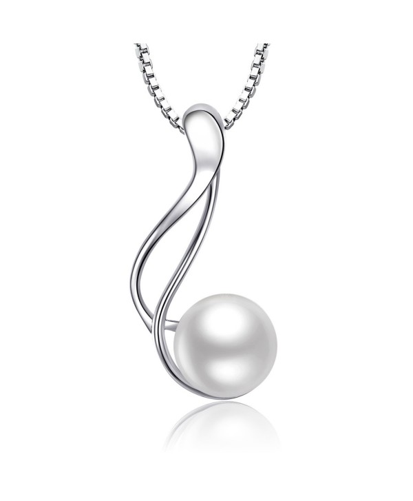 Freshwater Pearl Twist Pendant Necklace Jewelry 925 Sterling Silver Gift For Women - CE1860GKHLX