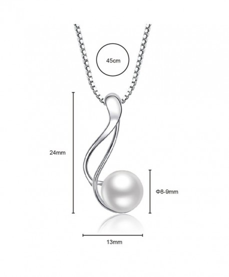 Freshwater Pearl Twist Pendant Necklace Jewelry 925 Sterling Silver ...