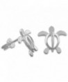 Sterling Silver Small Turtle Stud Earrings - CB1152JQQBN