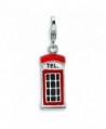 Sterling Silver Enameled Phone Booth LobSterling Clasp Charm - CJ114A3XU8D