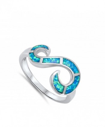 Infinity Swirl Simulated Sterling Silver in Women's Band Rings