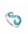 Infinity Swirl Simulated Sterling Silver in Women's Band Rings