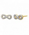 White Natural Diamond Beaded Infinity Stud Earrings In 14K Gold Over Sterling Silver - C912NRIVSO7