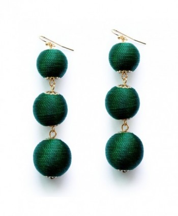 Emerald Earrings Graduated Threaded Statement - Emerald Green - CY1882HUZT4