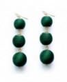 Emerald Earrings Graduated Threaded Statement - Emerald Green - CY1882HUZT4