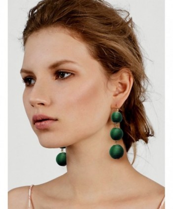 Emerald Earrings Graduated Threaded Statement
