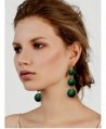 Emerald Earrings Graduated Threaded Statement