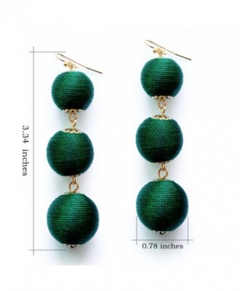 Emerald Earrings Graduated Threaded Statement in Women's Drop & Dangle Earrings