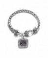 World's Best 1st Grade Teacher Classic Silver Plated Square Crystal Charm Bracelet - CU11U7O1HO9