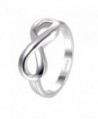 BORUO 925 Sterling Silver Ring High Polish Infinity Symbol Tarnish Resistant Comfort Fit Wedding Band Ring - CQ12O9PYNJC