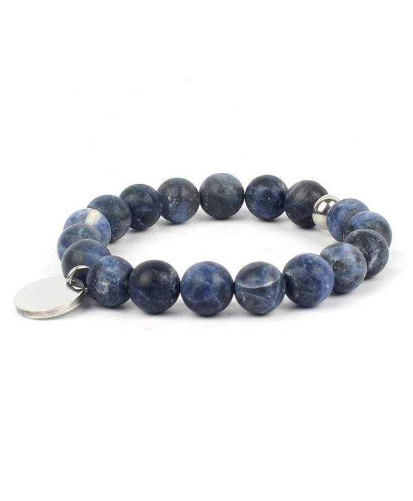 Shinus Bracelet Handmade Meditation Gemstone - Matte Blue-Vein - CC1822C8T0N