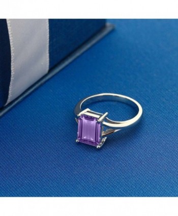 Sterling Amethyst Birthstone Solitaire Available in Women's Statement Rings