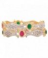 Swasti Jewels American Diamond CZ Colourful Stone Fashion Jewelry Bangle Set (2 Pieces) for Women - CY12D73O3ZB