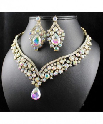 Janefashions Austrian Rhinestone Necklace Earrings