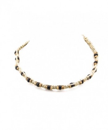 Hemp Choker Necklace With Coconut 1 (Black/Tiger) - CK1836MM835