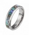 6mm 8mm Tungsten Abalone Shell Inlay Ring for Men Women Natural Comfort Fit Wedding Band - Metal-type-6mm - CA12CUPPH75