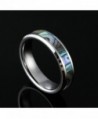 Tungsten Abalone Couple Wedding Beveled