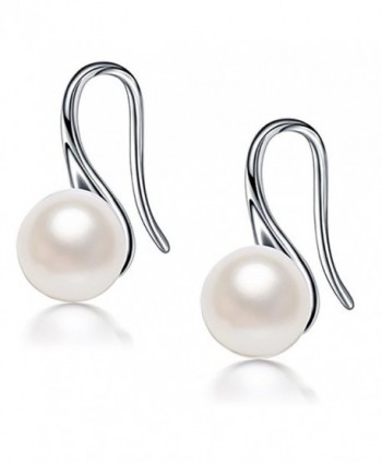 FarryDream 925 Sterling Silver Freshwater Pearl Drop Earrings Hook for Women Teen Girls Valentines Day Gifts - CF189OYXM33