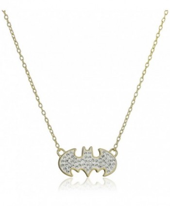 DC Comics 18k Gold Over Silver Batman Crystal Pendant Necklace - C011VUDZX69