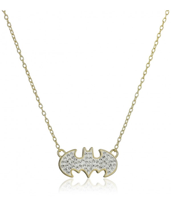 DC Comics 18k Gold Over Silver Batman Crystal Pendant Necklace - C011VUDZX69