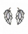 OKAJEWELRY Stud Earrings Silver Leaf Flower Cubic Zircon Earring for Women Jewelry 1 Pair - C21206X8YDR