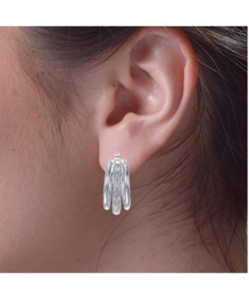 Sterling Silver Diamond Hoop Earrings (1/10 cttw) - CN117WEOXE3