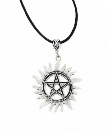 Supernatural Inspired Anti-possession Devil's Trap symbol tattoo necklace - 24" satin cord included - C0129IK17VF