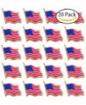Bassion 20 PCS American Flag Lapel Pin United States USA Waving Flag Pins - 20 Pack - CW185ETQ2MM