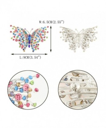 EVER FAITH Swallowtail Multicolor Silver Tone in Women's Brooches & Pins