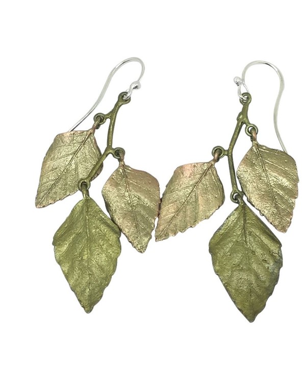 Michael Michaud Retired Autumn Birch 3 Leaf Wire Earrings 3167 BZ Retail Price $78 - C1185HYUAOW