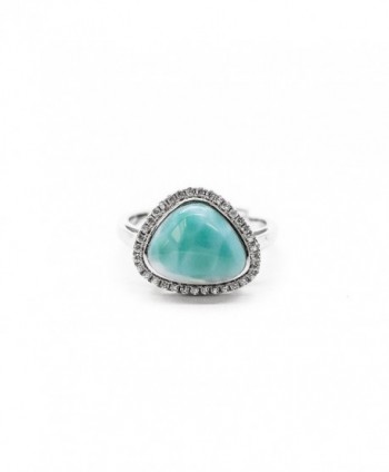 AZIEL 925 Sterling Silver and Cubic Zirconia Larimar Ring - CC12EYFAXLD