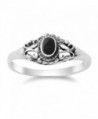 Women's Vintage Design Simulated Black Onyx Ring New .925 Sterling Silver Band Sizes 4-10 - CZ11Y23IABX