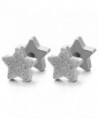 2pcs Satin Finished Pentagram Star Screw Stud Earrings for Men Women- Steel Cheater Fake Ear Plugs- - CF183XR98IY