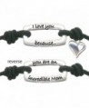 I Love You Because You Are An Incredible Mom Heart Inspirational Positive Energy Stretch Wrist Band - Black - CE11EI77SRV