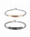 Gagafeel His Hers Matching Set Titanium Stainless Steel His Queen Her King Couple Bracelet 2 pcs with Gift Box - CS18425DKX2